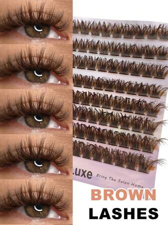 120D 120 piezas de pestañas de moda - Diseño voluminoso, esponjoso y alargador con efecto de agrandamiento sexy y lindo de los ojos, cómodo y fácil de usar para fiestas, citas y ocasiones especiales, uso diario, Navidad, citas y fiestas