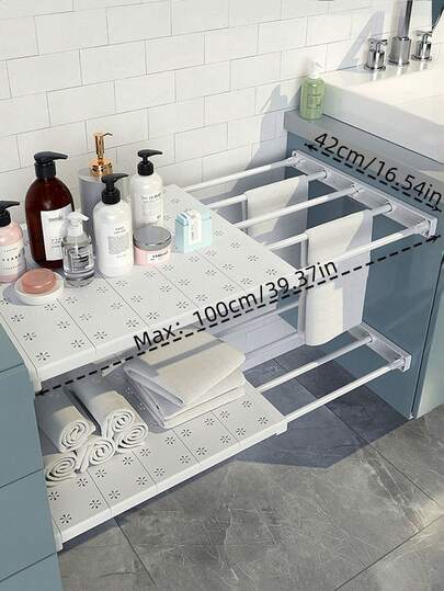 1 Stück verstellbares, erweiterbares Aufbewahrungsregal, mehrstufige Regalelement, Halterung Trennwandregal, kann als Kleiderschrank-/Schuhregal/Badezimmer-/Küchenregal verwendet werden, in verschiedenen Größen erhältlich