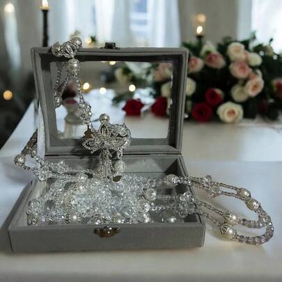 Lazo De Boda Mancuerna Matrimonio Con Estuche Incluido 100% Cristal Importado Garantizado