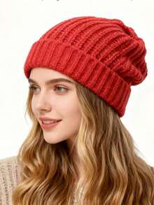 1顶男女通用经典时尚新款超大加厚针织帽，宽松百搭，修饰脸型，适合户外、休闲、街头、派对等场合，提升女性魅力和男性优雅气质，针织帽 - 帽子 - 查看 10