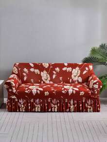 1pc Slip-Resistant Elastic Decorative Sofa Cover, Milk Silk Fabric Floral Print Skirt Style Sofa Slipcover For Single/Double/Three/Four Seater Sofa, Pet-Proof, Colorful, Suitable For Spring, Summer, Autumn, Winter - Icing On the Cake - View 7