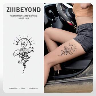 1 st. örtklistermärken med taggdocka i amerikansk stil, supercoola, vattentäta och hållbara, i samarbete med tatuerare