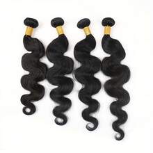 Body Wave 巴西真人发束，适合女士 - 100% 未加工的原生发编织接发，耐用且柔韧的双纬，舒适的真发束 - 适合所有人，1/3/4 束 - Natural Black - 查看 10