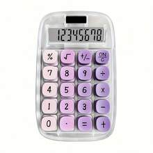 1pc Solar Dual Power Calculator, 8-Digit Display/Percentage/Square Root/Positive-Negative Conversion, Office Finance/Student Homework/Home Accounting, Transparent Fresh Macaron Color, Lightweight And Portable, Practical Desktop Calculator - Multicolor - View 14