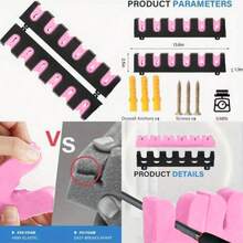 6-Rod ABS Wall-Mounted Horizontal Fishing Rod Rack With Foam Clips, Protective Fishing Gear Organizer