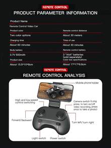 480p Camera Equipped Drift Remote Control Car Toy, Real-Time Image Transmission, APP Control, Lighting, 2.4G Remote, Suitable For Boys And Girls, Halloween & Christmas Gift - Multicolor - View 8