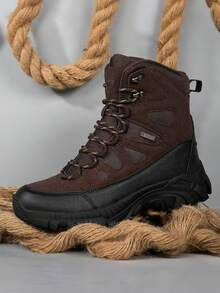 High Quality Hiking Boots, 2025 New Design Plus Size Shoes, Non-Slip Trekking Shoes, Combat Training Military Boots, Camouflage Shoes, Autumn/Winter Men's Tall Boots, Men's Outdoor Hiking Shoes, Outdoor Sports Casual Shoes, Tall Boots, Black Shoes, Grey Shoes, Khaki Shoes, Brown Shoes, Men's Riding Boots, Suitable For Cold Autumn/Winter Weather, Size 39-47 (Asymmetrical Pattern)