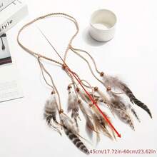 Bohemian Feather Headband, Suitable For Beach Travel, Vacation, African , Hair Accessory Women Hair Bands Women Hair Accessories