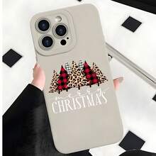 2026 nueva funda de teléfono esmerilada, funda de teléfono con diseño de árbol de Navidad, cuadros y estampado de leopardo, diseño de Feliz Navidad para iPhone 17 15 14 13 12 Pro Max Plus  Galaxy S24 S23 S22 S21, funda protectora, regalo de pareja para él y ella, presente de vacaciones - Azul Klein - Ver 4