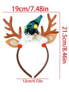 1pc Khaki Christmas Hat Woodland Deer Antler Hair Hoop For Women Headband Hair Band ,Hairband For Women Hair Accessories - Multicolor - View 6