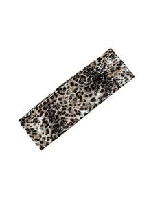 1条豹纹纯色运动瑜伽头带，吸汗弹力发带，男女通用，跑步、健身、发饰，女士发带 - 豹紋 - 查看 3