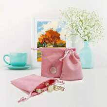 10个装天鹅绒首饰袋，带抽绳首饰袋 - 柔软抽绳礼品袋，适用于婚礼、派对、情人节和周年纪念日 - 彩色 - 查看 2