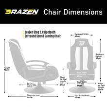BraZen Stag 2.1 Bluetooth Surround Sound Gaming Chair - Pink - View 6
