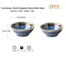 Handmade Ceramic Tableware Set, Including Soup Bowl, Plate, Noodle Bowl, Rice Bowl, Dipping Sauce Dish. Unique Asymmetrical Design - Suitable For Home, Restaurant Or Hotel Use, Restaurant Dinnerware | Artistic Bowl Design | Smooth Glaze Bowls - Multicolor - View 12