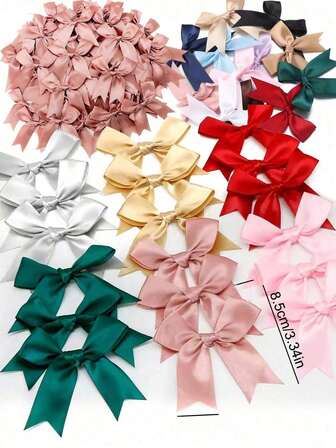 20/50个彩色丝带蝴蝶结，可爱蝴蝶结，适用于DIY工艺装饰、头饰、时尚服装配饰、婚礼和生日派对装饰、礼品装饰、包装装饰和花束装饰。