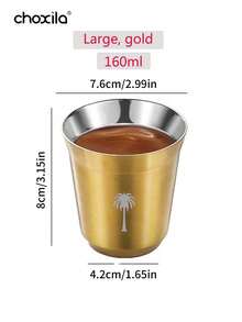 choxila 1pc Stainless Steel Coffee Cup, Saudi National Day Gifts,Green Palm Tree Pattern Coffee Mug,Ice American Coffee Cup, Outdoor Camping Water Cup, Tea Cup