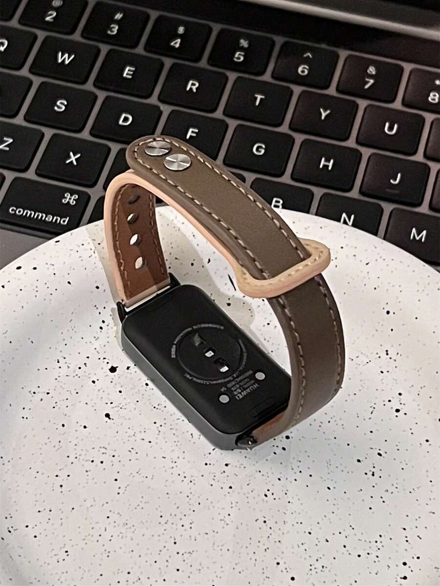 1pc Women's Slim Genuine Leather Watch Band, Compatible With Huawei Watch 10/9/8/7 NFC Version