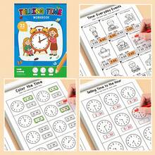 时间认知练习册：32页模拟和数字时间技能培养手册——日常时间匹配、涂色活动和读钟练习，适用于家庭、学习空间和独立练习（循序渐进的时间掌握资源） - 彩色 - 查看 12