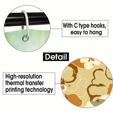 1/4Pcs Shower Curtain Sets With-Slip Rugs, Toilet Lid Cover And-Slip U Shape Bath, Bathroom Decor With 12 Hooks Xmas Holiday Home Decor(Green) - 白色 - 查看 5