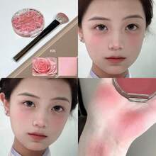 TOOTDODO 微闪粉/蜜桃色腮红膏，蜜桃光泽腮红，柔滑质地，持久水润自然光泽，适合日常可爱妆容和派对妆容，Y2K 美学玫瑰色调 - 彩色 - 查看 9