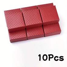 3/6/10pcs Black Square Paper Jewelry Boxes, Sponge Lining, Gift Packaging And Storage, Elegant Black Square Paper Jewelry Boxes, Sponge Lining, Gift Packaging And Display