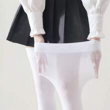 1Pair Plus Size Thigh High Stockings, 120D Slimming Opaque Velvet Socks – Breathable Thigh-Length Hosiery For Women - 彩色 - 查看 8