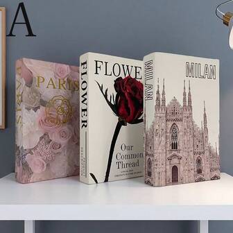 3pcs Luxury Faux Books, Realistic Decorative Books For Home, Office, Bedroom, Hotel, Cafe, Tabletop Decor, Photography Props