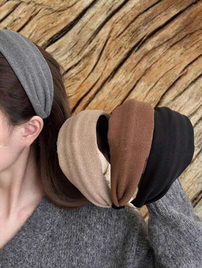 Women's Wide Plush Headband, Fashion Hair Hoop For Casual Daily Wear Head Accessories