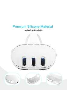 1 套 Meta Quest 3 VR 头显硅胶保护套 + 2 个控制器硅胶套 + 2 个摇杆帽，Oculus Quest 3 VR 配件，防摔、防尘、防刮，提升游戏操作手感和体验 - 白色 - 查看 7