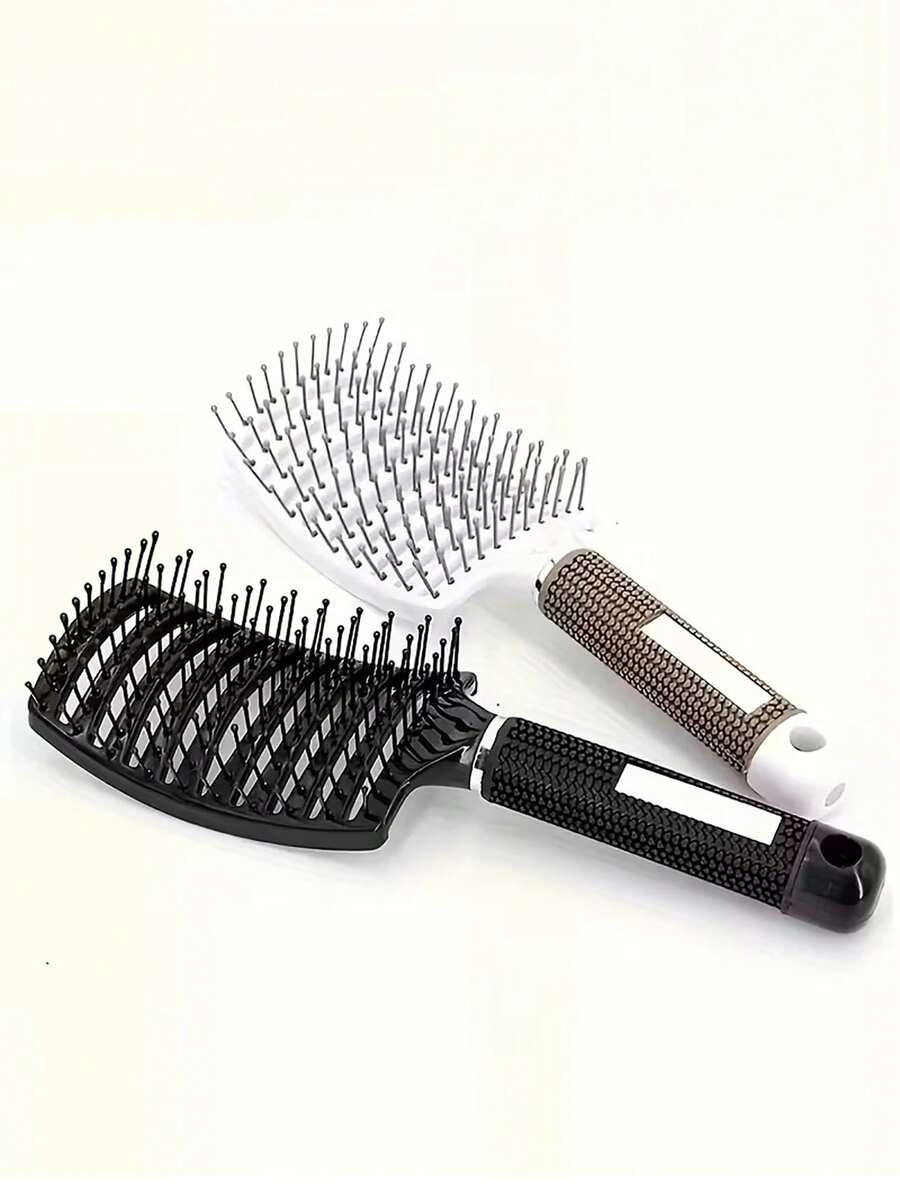 Fashionable Shaping Comb, Hair & Scalp Massage Brush, Large Curved Design, Quick Grooming, Suitable For All Hair Types, Back To School, Halloween, Christmas Gift - Multicolor - View 1