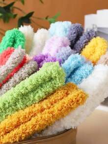 1根18毫米超长毛绒工艺棒，珊瑚色毛绒DIY花束，适合制作手工狗狗礼物，多色蓬松枝条，圣诞节和生日礼物，动物工艺品制作，浓密毛绒工艺纱线，多色手工礼物 - 長度1M - 查看 3