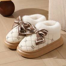 Women's Sandals Platform Snow Boots - Warm And Durable Shoes For Outdoor Non Slip Comfort, Thickened Flat Soles With Winter Slippers,Fuzzy Slippers - 白色 - 查看 1