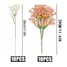 20支装带茎满天星塑料仿真花束,迷你仿真石竹花束,适合插花、DIY花束、家居装饰、房间装饰、桌面装饰、客厅装饰、办公室装饰、户外花园装饰、婚礼装饰、派对装饰、生日装饰,满天星仿真花 - 彩色 - 查看 5