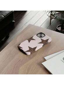 Leopard Star Phone Case Pale Pink Cheetah Print Tough Phone Case Compatible With IPhone 17 Pro Max 16e 15 Pro Max 14 Plus 14 Pro 13 12 11.Christmas Accessories. Christmas Decoration Christmas Phone Case 16 Promax Case Luxury Leopard Print Shell Texture Phone 16 Case Red Lipped Phone Case - Pink - View 2