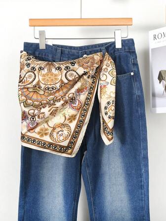 1 pieza Pañuelo vintage beige para mujer, estilo europeo y americano, pañuelo cuadrado casual de 70 cm, corbata decorativa, regalo para fiesta