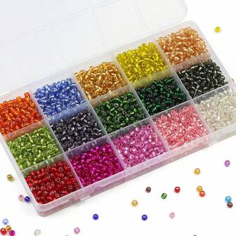 Set de cuentas de vidrio de colores mixtos de 2mm, 3mm y 4mm, accesorios para hacer joyas DIY como pulseras, collares, ropa, bordado de cruz, tejido artesanal