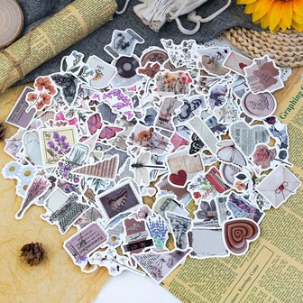 120pcs Retro Stickers, European & American Artistic Decorative Stickers For Notebook, Laptop, Skateboard, Luggage