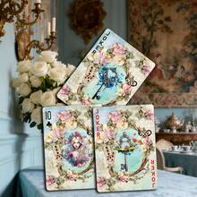 54张复古风格扑克牌，优雅的桌面游戏牌，标准国际尺寸，家庭聚会和派对游戏的必备之选，圣诞节、感恩节、万圣节的绝佳礼物 - 淺藍色 - 查看 4