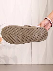 1 par de zapatos deportivos con forro cálido de moda para adolescentes, fabricados con material cómodo con diseño de rayas clásico, detalles de cuello cálido y acogedor, adecuados para uso casual o deportivo en otoño/invierno, agregando vitalidad y estilo para los adolescentes - Café integral - Ver 7