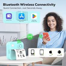 MoKo - marcador de etiquetas con 3 rollos de papel, mini impresora de etiquetas Bluetooth con múltiples plantillas para teléfonos, mini impresora de etiquetas adhesivas para el hogar, oficina - 1 - Ver 9