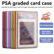 Estuche de metal resistente a los rayos UV para tarjetas calificadas - Protector magnético apilable de aluminio metálico - Naranja Quemada - Ver 2