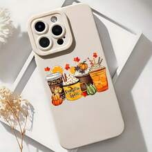 2026 nueva funda de teléfono esmerilada, diseño de bebidas de otoño de latte de calabaza para  17 14 Pro Max  17 13  17 12 funda protectora de teléfono  Galaxy S23 S22 S21 regalo de pareja para él y ella regalo de vacaciones - Negro - Ver 6