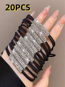 20 قطعة/10 قطع 3 قطع/1 قطعة من إكسسوارات الشعر النسائية ذات الموضة اللامعة، شريط رأس مرن للغاية، خاتم ذيل الحصان، إكسسوارات شعر يومية، شريط رأس ذيل حصان مرن للغاية دون إتلاف الشعر، مناسب للمناسبات اليومية والسفر، هدية قلبية للصديقات والعائلة