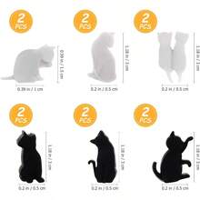 WSXC TENDYCOCO Wine Glass Markers Silicone Cat Drink Cup Identification Charms For Wedding Party Bar Club Glass Cup Sign 12pcs Mixed Color - 1825CM - Xem 3