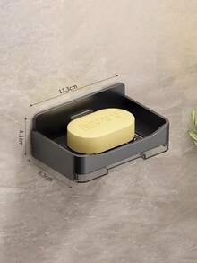 1pc Wall-Mounted Soap Dish, Simple Soap Holder, Draining Soap Tray, Bathroom Soap Storage Rack, Bathroom Accessories - Multicolor - View 8