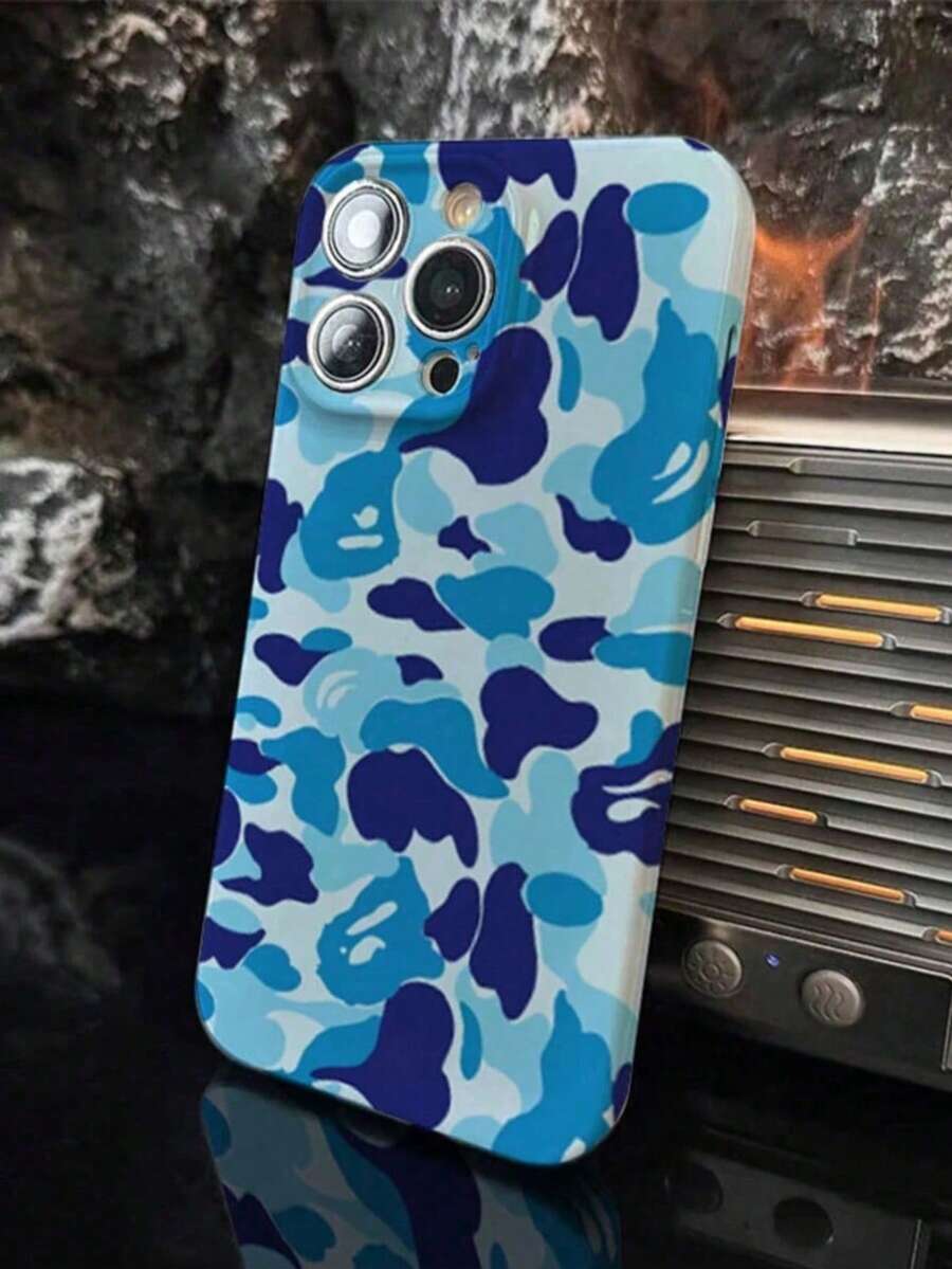 Christmas Camouflage Phone Case Compatible With IPhone 17 Pro Max, 17 Air, 16 Pro Max, 15 Plus, 14 Pro, 13, 12 Mini, 11, XR, X/XS, A Thoughtful Gift For Your Loved One - Blue - View 1