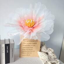 Flores artificiales de peonía de gasa de 75 cm de diámetro, flores gigantes hechas a mano para decoración de boda, hogar y escenario, accesorios para fotos - Multicolor - Ver 21