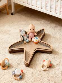 1 Stück Baby Zimmer Deko Seestern Tisch Display Regal, Ozean Thema Schmuck Aufbewahrung Organizer, Transparentes Sparschwein aus Holz, Seestern Display Box, Kreatives Holz Tisch Display Regal, Muschel Münzaufbewahrungsbox, geeignet für Baby Mädchen und Jungen