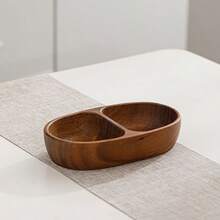 1个优雅椭圆形木质托盘 | 可微波炉加热，多功能，适用于沙拉、甜点、水果、坚果和零食，抛光表面 - 适合厨房装饰和桌面摆放，圣诞限量版 - 1件 - 查看 2