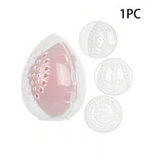 1pc/5pcs/10pcs Makeup Sponge Egg Powder Puff Storage Box, Transparent Eggshell Puff Box For Travel, Breathable Packaging Box For Makeup Tools, Portable Accessories Storage - White - View 13